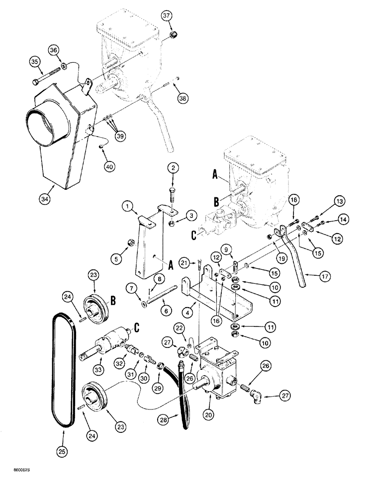 Схема запчастей Case 760 - (09-108) - HYDRA-BORER WATER PUMP MOUNTING (89) - TOOLS