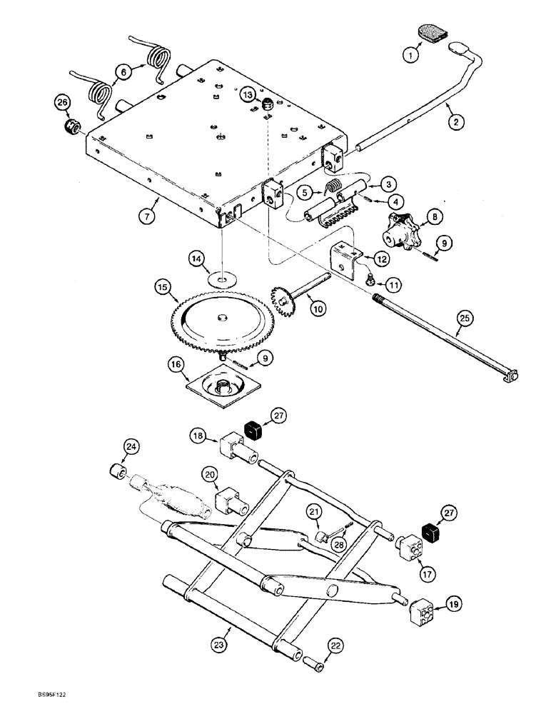 Схема запчастей Case 821B - (9-050) - SUSPENSION SEATS - BROWN (09) - CHASSIS/ATTACHMENTS
