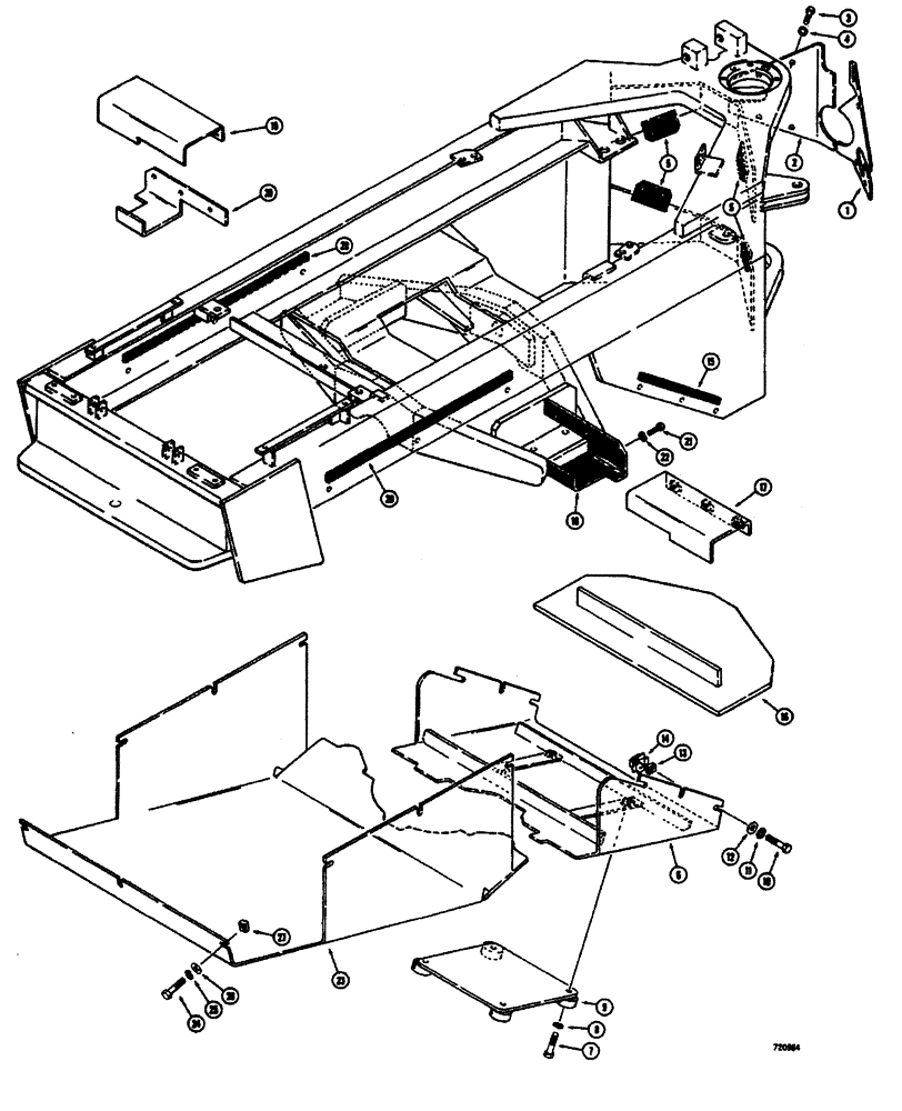 Схема запчастей Case W26B - (306) - REAR FRAME GUARDS (09) - CHASSIS