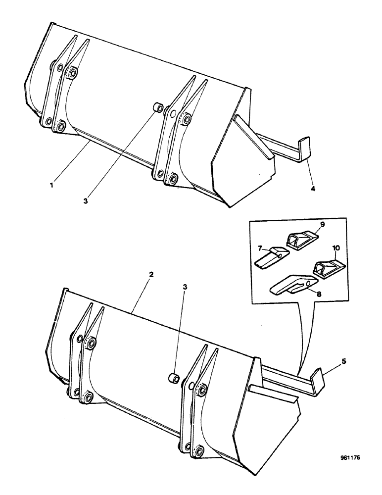 Схема запчастей Case 580G - (346) - LOADER - BUCKETS (09) - CHASSIS/ATTACHMENTS
