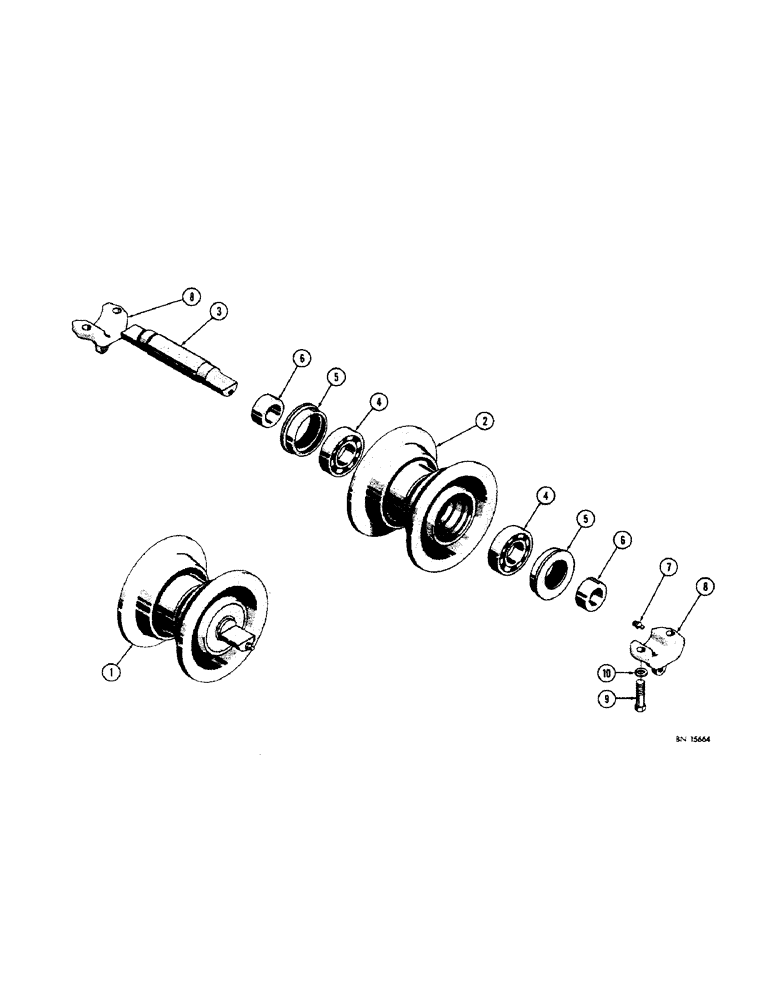 Схема запчастей Case 310G - (140) - TRACK ROLLER - STANDARD (04) - UNDERCARRIAGE