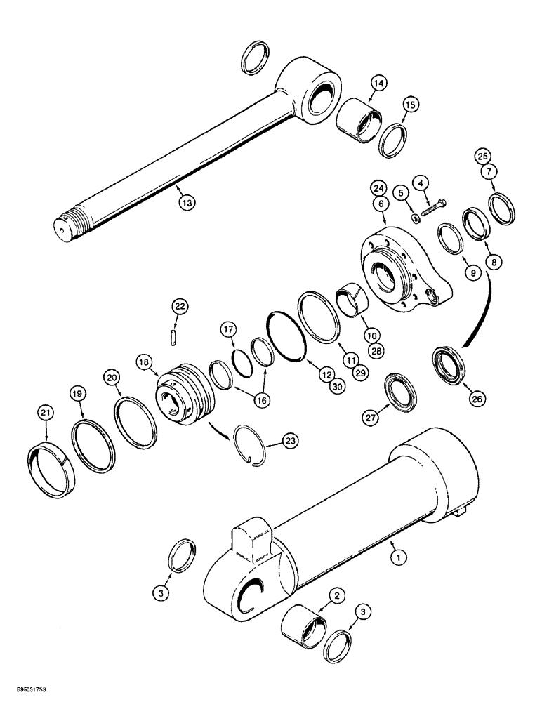 Схема запчастей Case 621B - (8-52) - BUCKET CYLINDER, 1343552C2, Z-BAR LOADER (08) - HYDRAULICS