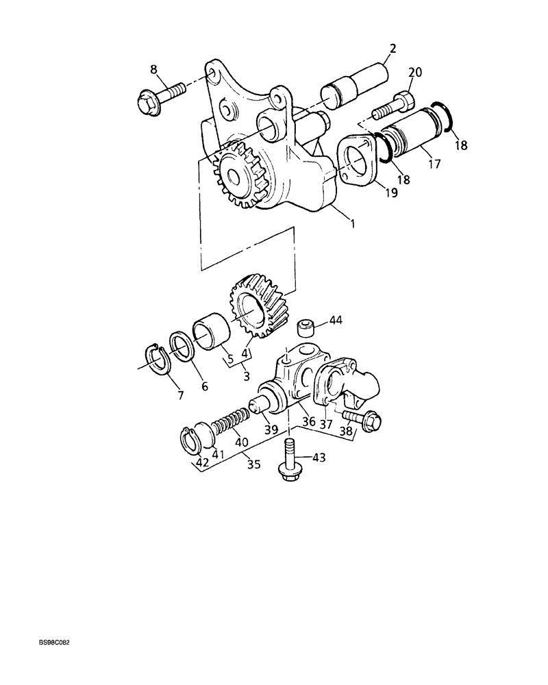 Схема запчастей Case 689G - (02-36) - OIL PUMP AND VALVE (02) - ENGINE