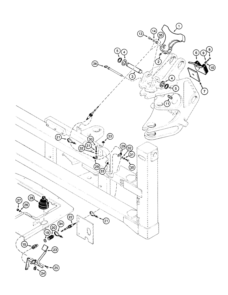 Схема запчастей Case 580SK - (9-058) - BOOM LATCH, SIDESHIFT BACKHOE (09) - CHASSIS/ATTACHMENTS