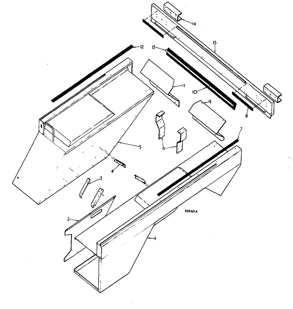 Схема запчастей Case 3400 - (146) - WEATHER CAB LOWER - REAR (90) - PLATFORM, CAB, BODYWORK AND DECALS