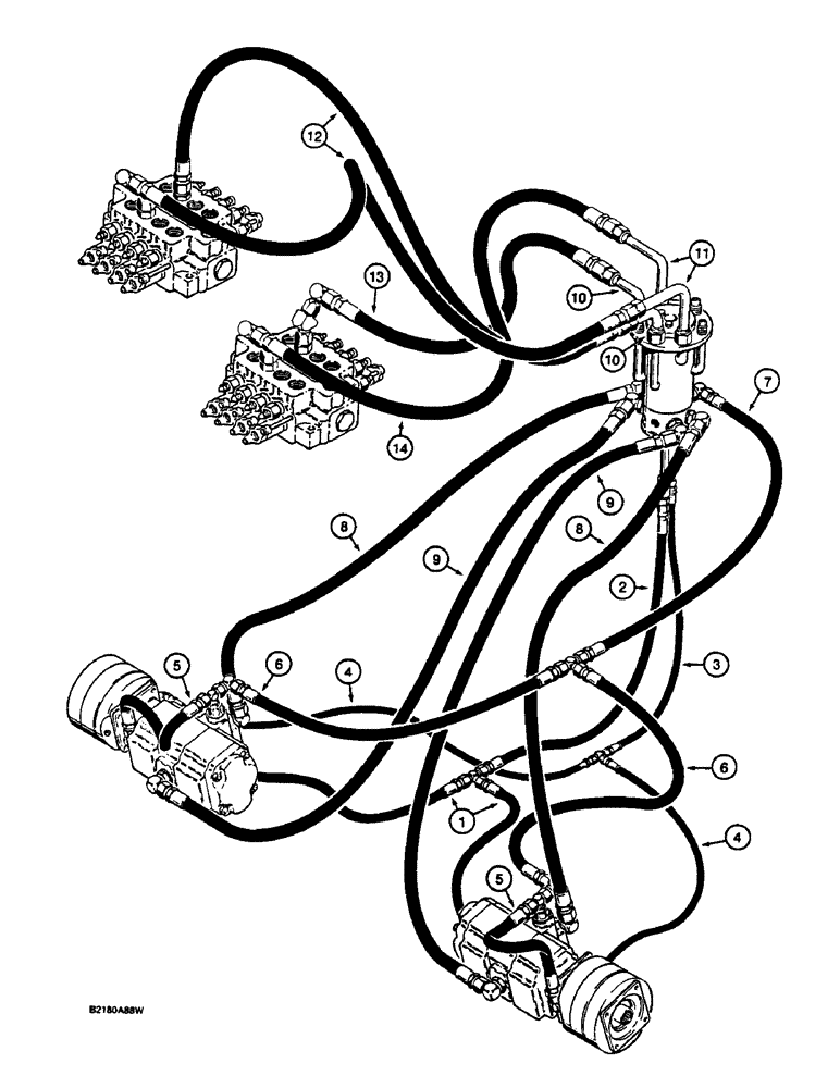 Схема запчастей Case 1187C - (1-10) - PICTORIAL INDEX, TRACK DRIVE HYDRAULICS (00) - PICTORIAL INDEX