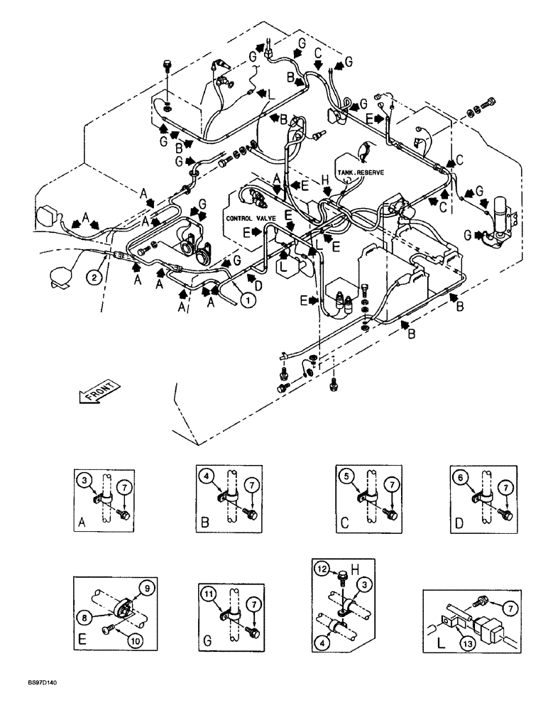 Схема запчастей Case 9045B - (4-12) - MAIN ELECTRICAL SYSTEM CLAMPING (04) - ELECTRICAL SYSTEMS