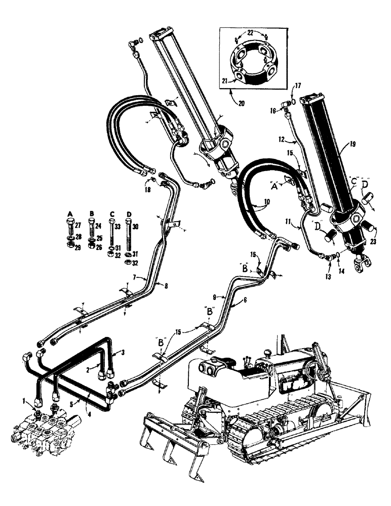 Схема запчастей Case 750 - (110) - DOZER LIFT CYLINDERS, HOSES, TUBES, & FITTINGS (05) - UPPERSTRUCTURE CHASSIS