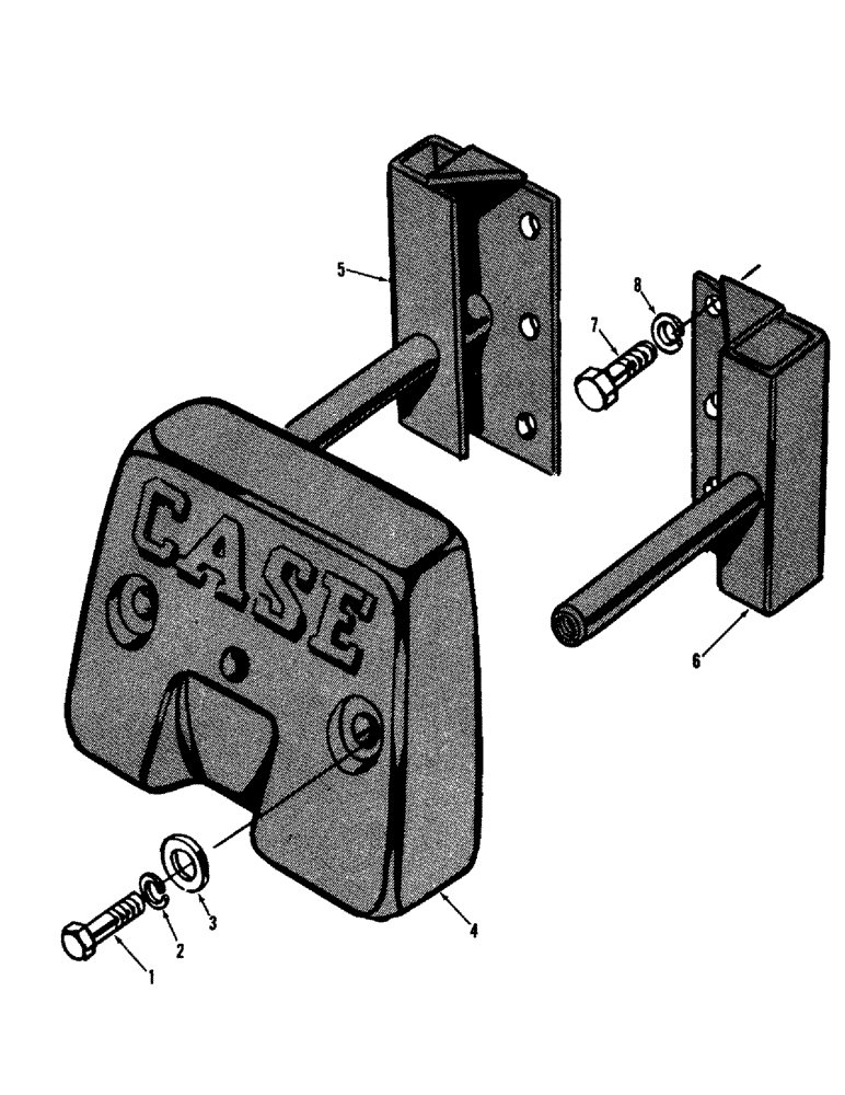Схема запчастей Case 750 - (094) - COUNTERWEIGHT & MOUNTING PARTS (05) - UPPERSTRUCTURE CHASSIS