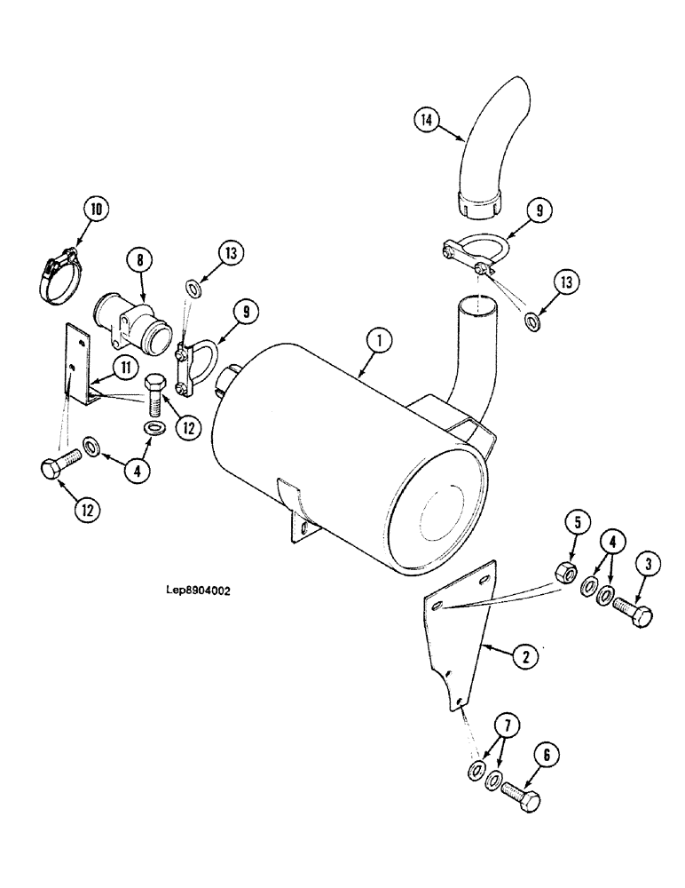 Схема запчастей Case 688C - (2-08) - EXHAUST, (-10784) (01) - ENGINE