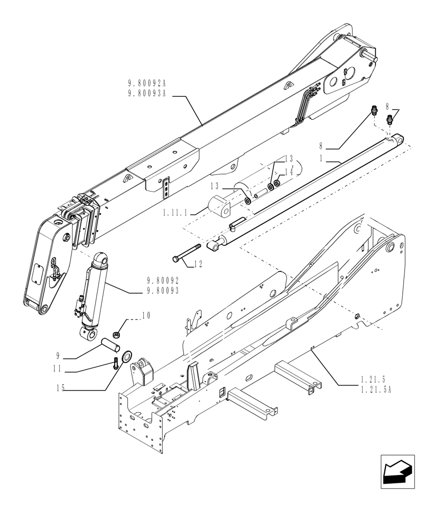 Схема запчастей Case TX945 - (1.11.2A[01]) - COMPENSATION CYLINDER - VERSION (03-04) (35) - HYDRAULIC SYSTEMS