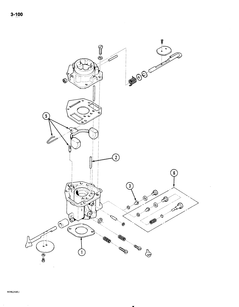 Схема запчастей Case 1818 - (3-100) - CARBURETOR, GASOLINE MODELS (03) - FUEL SYSTEM