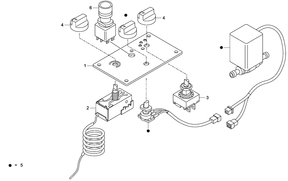 Схема запчастей Case 340 - (58A00000560[001]) - HEATER AND AIR CONDITIONING CONTROL (87371221) (10) - Cab/Cowlings