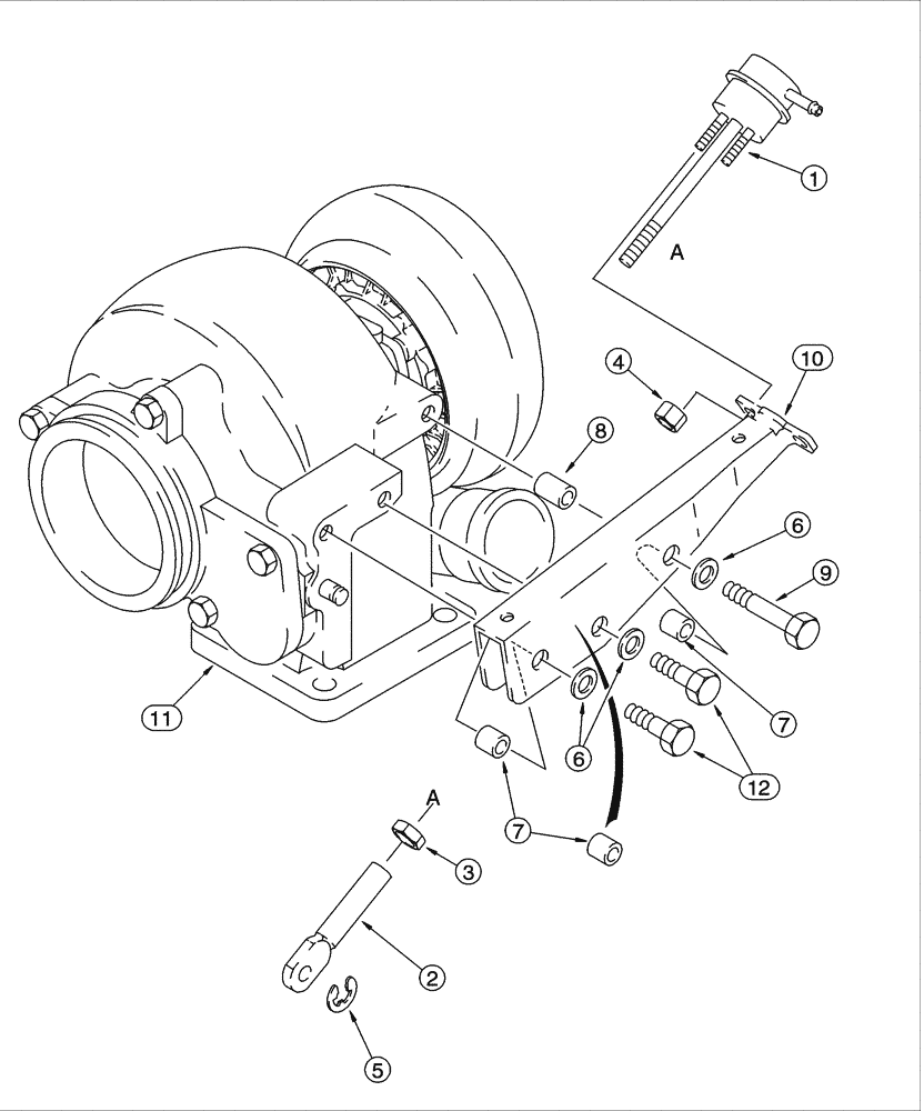 Схема запчастей Case 721C - (02-14) - WASTEGATE ACTUATOR (02) - ENGINE
