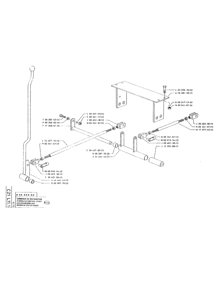 Схема запчастей Case RC200L - (036) - HYDRAULIC CONTROL LEVER 