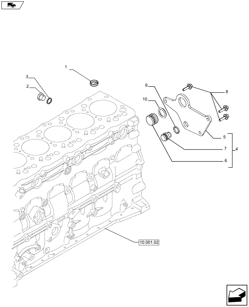 Схема запчастей Case F4HFA613A E002 - (10.101.03) - BREATHER - ENGINE (2859334) (10) - ENGINE