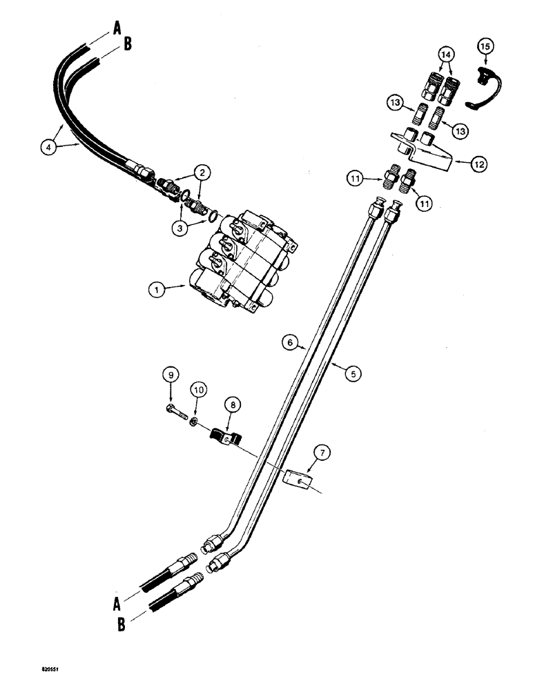 Схема запчастей Case W4 - (132) - LOADER AUXILIARY HYDRAULIC CIRCUIT (08) - HYDRAULICS