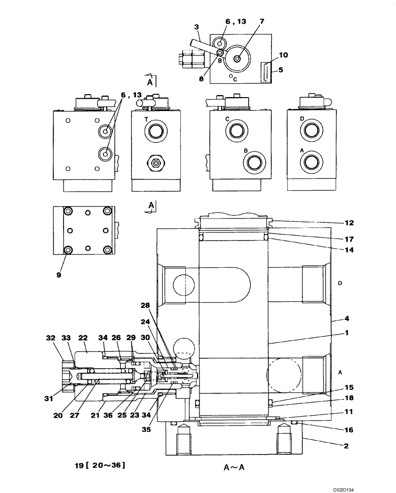 Схема запчастей Case CX75SR - (08-65) - VALVE ASSY, DIRECTIONAL (08) - HYDRAULICS