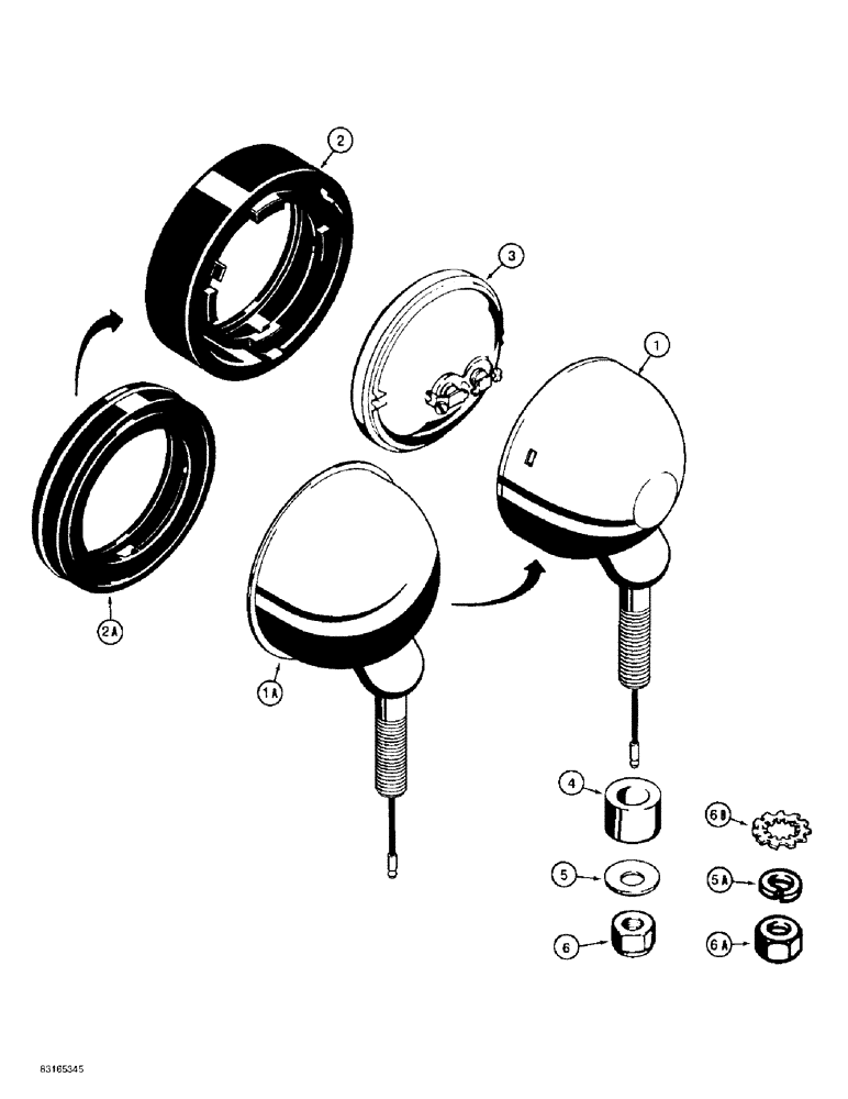 Схема запчастей Case 585E - (4-32) - LAMPS, FRONT LAMP (04) - ELECTRICAL SYSTEMS