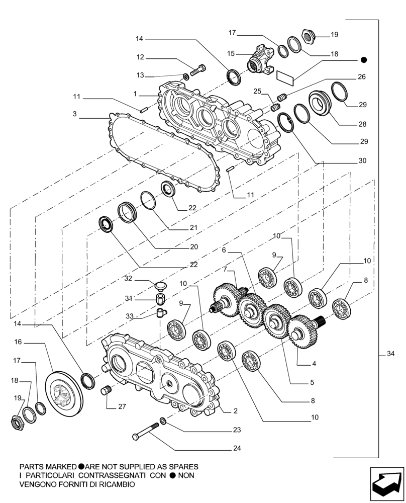 Схема запчастей Case TX1055 - (1.28.A[13]) - TRANSMISSION - COMPONENTS (21) - TRANSMISSION
