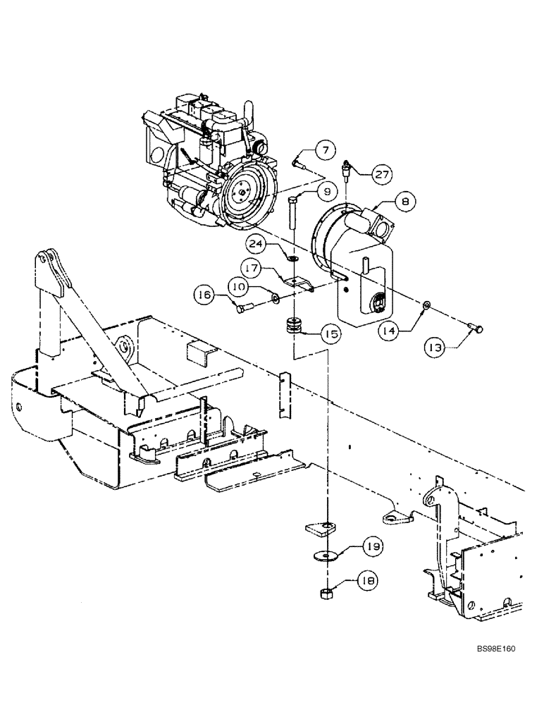 Схема запчастей Case 686G - (6-24) - TRANSMISSION MOUNTING AND RELATED PARTS (06) - POWER TRAIN