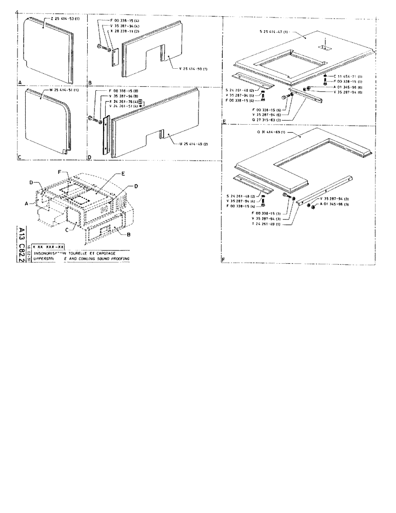 Схема запчастей Case 90BCL - (059) - UPPERSTRUCTURE AND COWLING SOUND PROOFING (05) - UPPERSTRUCTURE CHASSIS