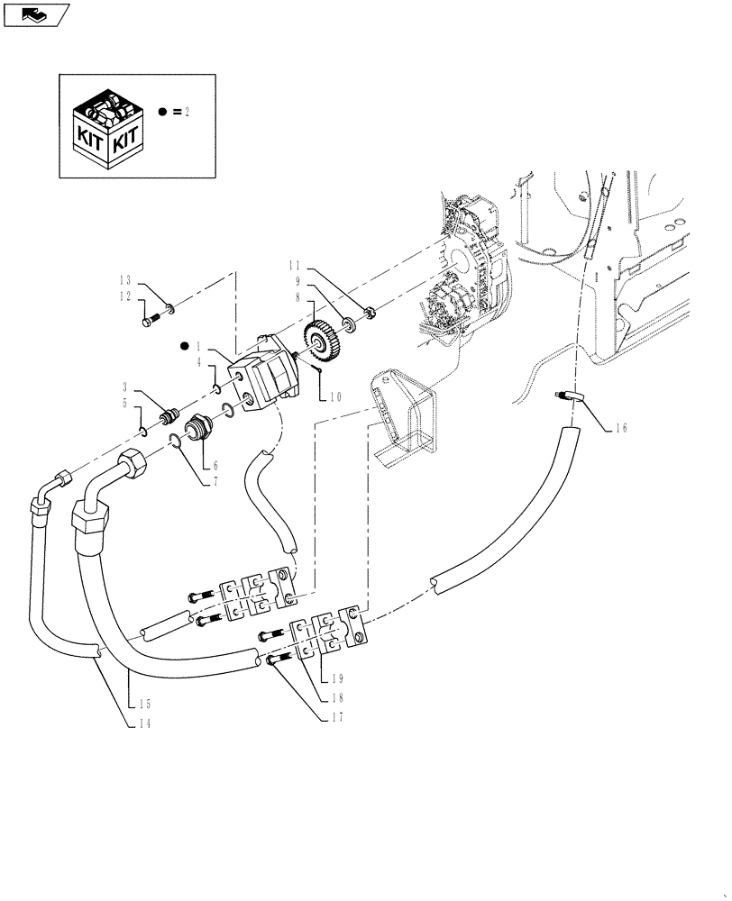 Схема запчастей Case 921F - (33.202.05) - MAIN BRAKE HYDRAULIC PUMP (33) - BRAKES & CONTROLS