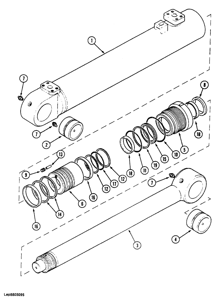 Схема запчастей Case 688 - (8-184) - TOOL CYLINDER (08) - HYDRAULICS