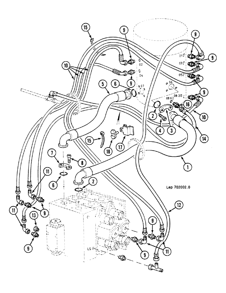 Схема запчастей Case 688C - (7-04) - UNDERCARRIAGE HYDRAULIC CIRCUIT (07.1) - UNDERCARRIAGE HYDRAULICS
