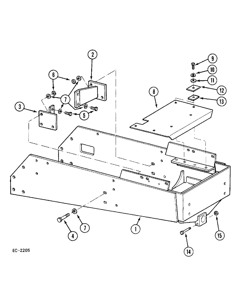 Схема запчастей Case 380B - (9-270) - FRONT BOLSTER, FABRICATED, LOADER AND LOADER EQUIPPED TRACTORS (09) - CHASSIS/ATTACHMENTS