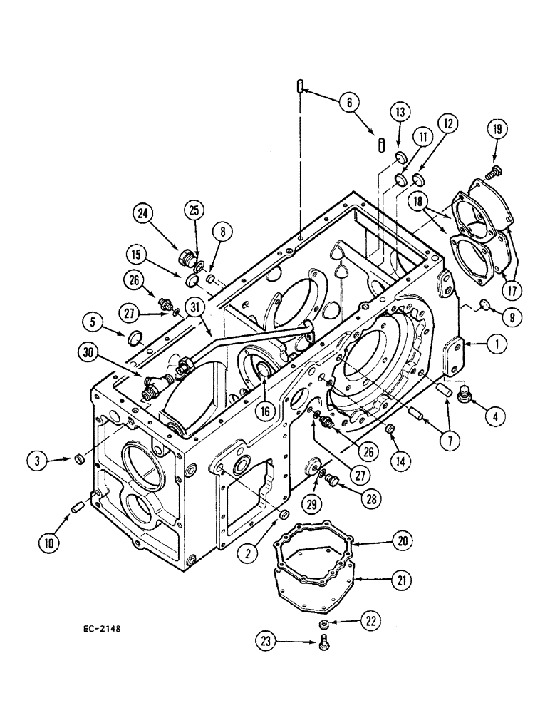 Схема запчастей Case 380B - (6-192) - REAR FRAME, PLUGS AND CONNECTIONS, P.I.N. 18001 AND AFTER (06) - POWER TRAIN