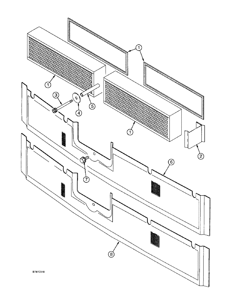 Схема запчастей Case 580L - (9-146) - CAB AIR FILTER (09) - CHASSIS/ATTACHMENTS