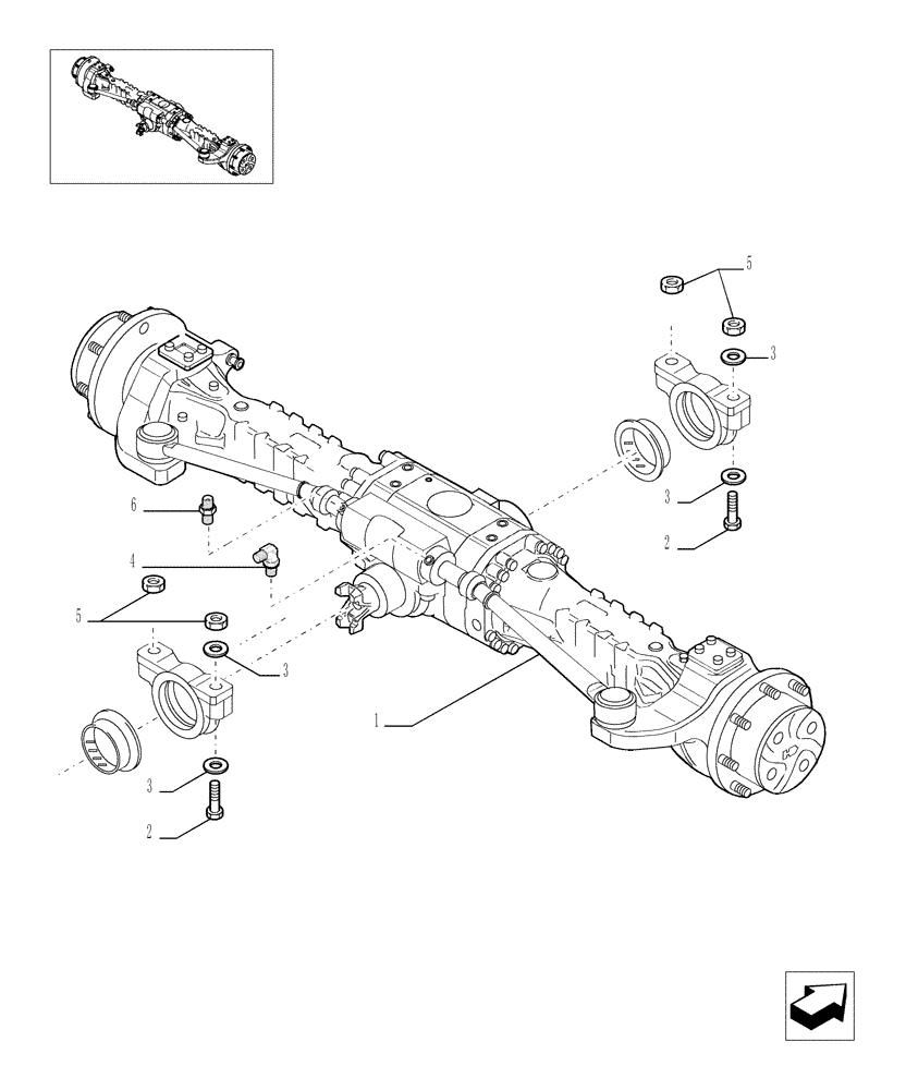 Схема запчастей Case TX1055 - (9.00448[01]) - LSD FRONT AXLE - OPTIONAL CODE 749081161 (25) - FRONT AXLE SYSTEM