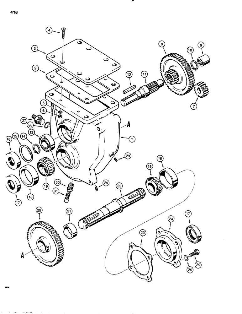 Схема запчастей Case P60 - (416) - H511105 HYDRA-BORER GEARBOX (89) - TOOLS