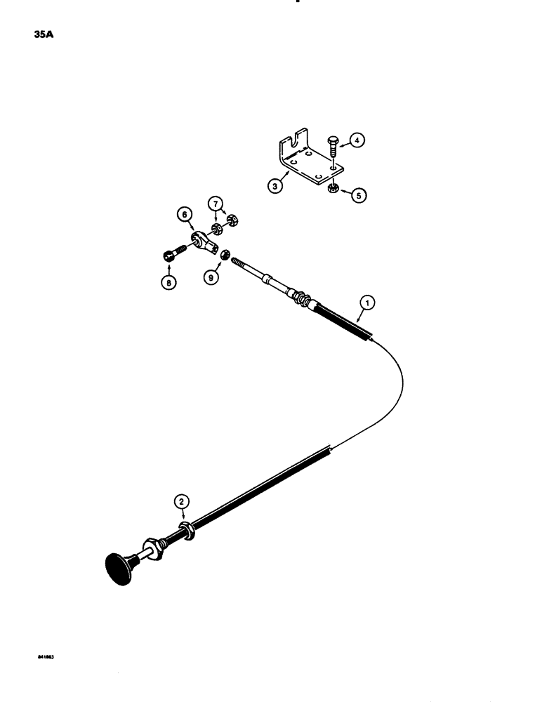 Схема запчастей Case P60 - (035A) - THROTTLE AND ENGINE STOP CONTROLS, DEUTZ DIESEL ENGINE SERIAL NUMBER 1232821 AND AFTER (10) - ENGINE