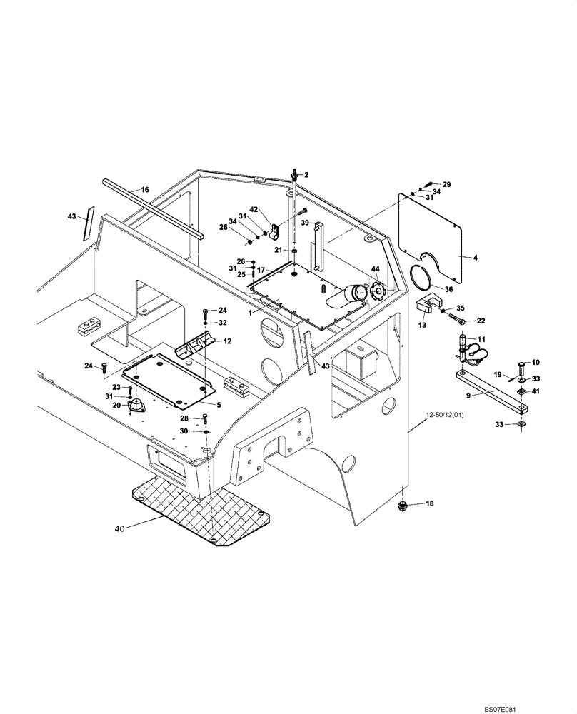 Схема запчастей Case DV202 - (12-170/124[03]) - CHASSIS (GROUP 170/124) (09) - CHASSIS/ATTACHMENTS