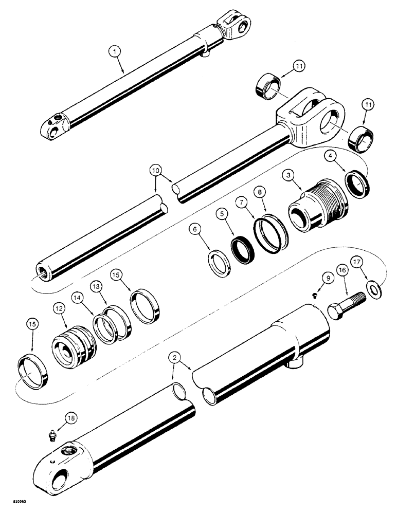 Схема запчастей Case W4 - (156) - G102319 LOADER LIFT CYLINDER (08) - HYDRAULICS