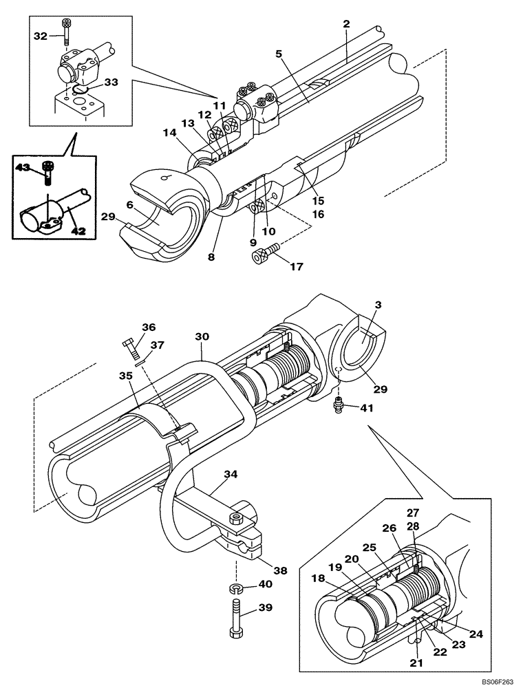 Схема запчастей Case CX290 - (08-88) - CYLINDER ASSY, BOOM, RIGHT HAND - MODELS WITH LOAD HOLD (08) - HYDRAULICS