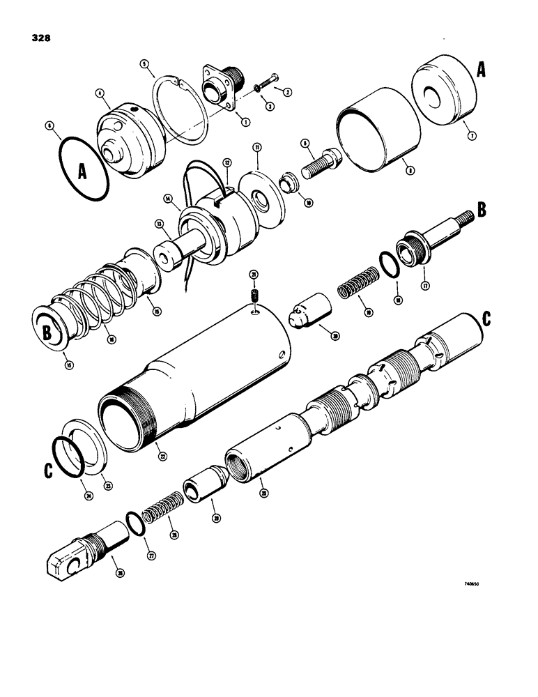 Схема запчастей Case W18 - (328) - D63369 TILT SPOOL (08) - HYDRAULICS