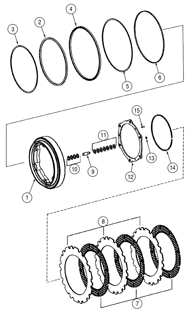Схема запчастей Case 621D - (06-27) - AXLE, FRONT - BRAKE (06) - POWER TRAIN
