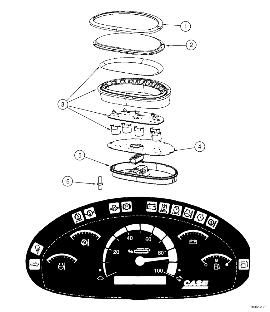 Схема запчастей Case 750K - (04-18) - INSTRUMENT CLUSTER (04) - ELECTRICAL SYSTEMS