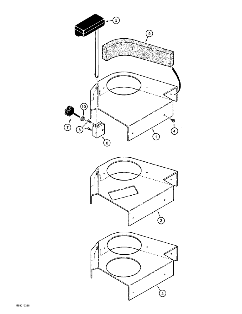 Схема запчастей Case 621B - (9-060) - CONSOLE COVERS AND WRIST SUPPORT, COVERS, TAN (09) - CHASSIS/ATTACHMENTS