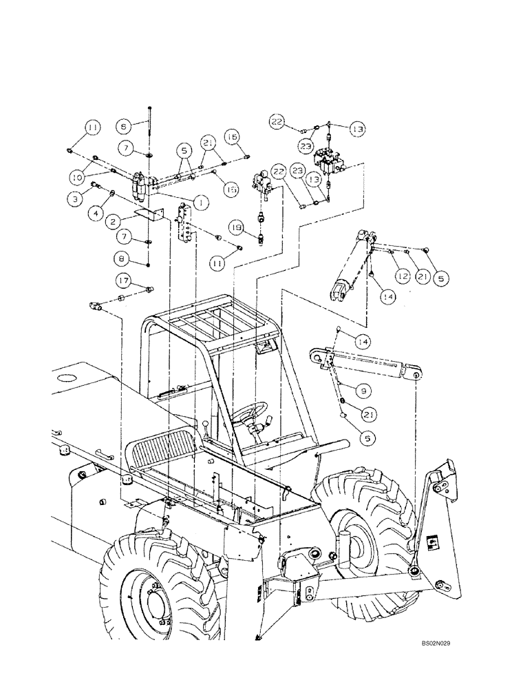 Схема запчастей Case 686G - (8-52) - STABILIZER HYDRAULICS (ASN 686G JFE0000662; BTW 686GXR JFE0001500 - 1848; 688G JFE0003500 - 3613) (08) - HYDRAULICS