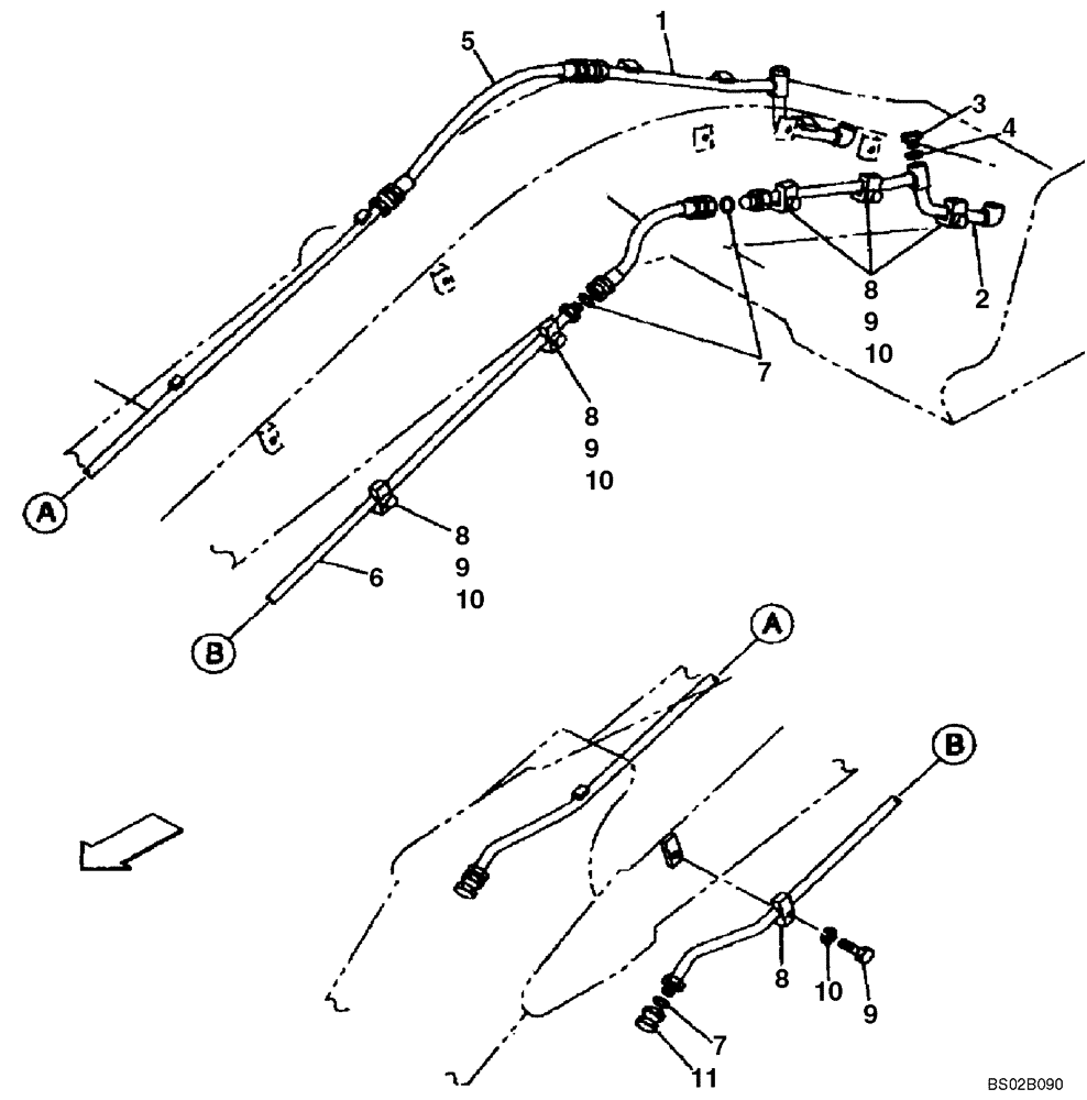 Схема запчастей Case CX130 - (08-082) - HYDRAULICS - THUMB AUXILIARY (08) - HYDRAULICS