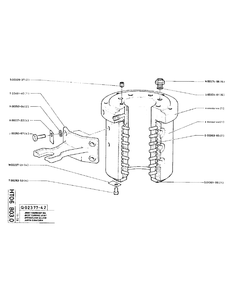 Схема запчастей Case TC45 - (073) - BASIC TURNING JOINT 