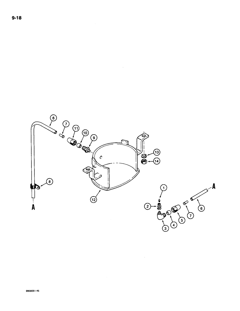 Схема запчастей Case 1085C - (9-018) - SWING GEAR LUBRICATION (09) - CHASSIS/ATTACHMENTS