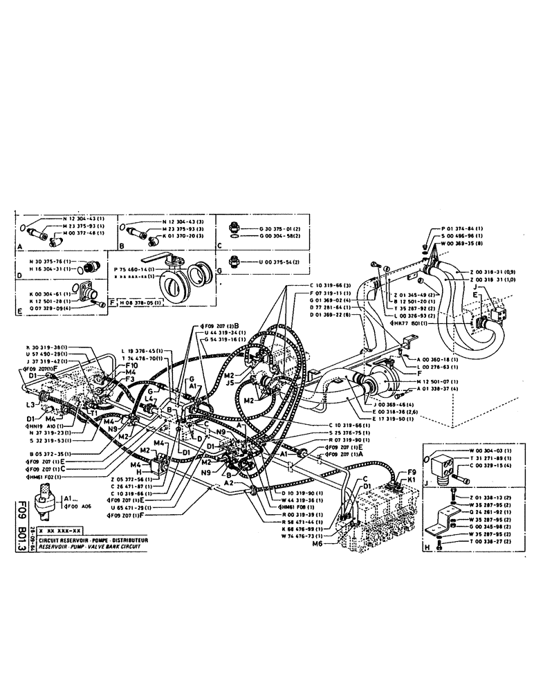 Схема запчастей Case 160CK - (101) - RESERVOIR - PUMP - VALVE BANK CIRCUIT (07) - HYDRAULIC SYSTEM