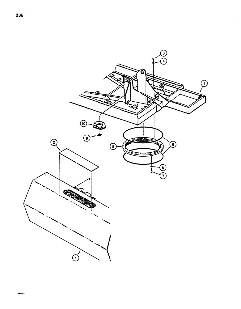 Схема запчастей Case 880D - (236) - TURNTABLE AND BEARING (04) - UNDERCARRIAGE