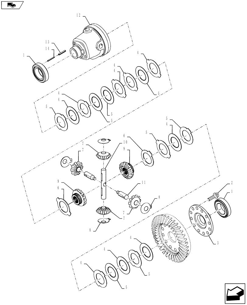 Схема запчастей Case 721F - (27.106.AS[01]) - REAR AXLE, DIFFERENTIAL (27) - REAR AXLE SYSTEM