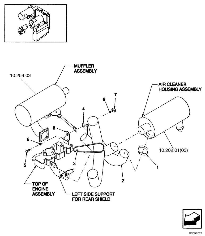 Схема запчастей Case ISM N844 - (10.202.01[04]) - AIR CLEANER INLET (10) - ENGINE